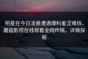 明星在今日凌晨遭遇爆料羞涩难挡，蘑菇影视在线观看全网炸锅，详情探秘