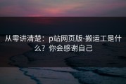 从零讲清楚：p站网页版-搬运工是什么？你会感谢自己
