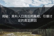揭秘：黑料入口背后的真相，引爆讨论的真正原因