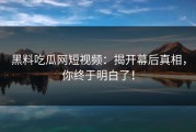 黑料吃瓜网短视频：揭开幕后真相，你终于明白了！