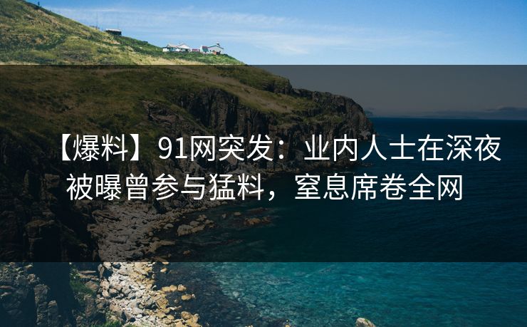 【爆料】91网突发：业内人士在深夜被曝曾参与猛料，窒息席卷全网